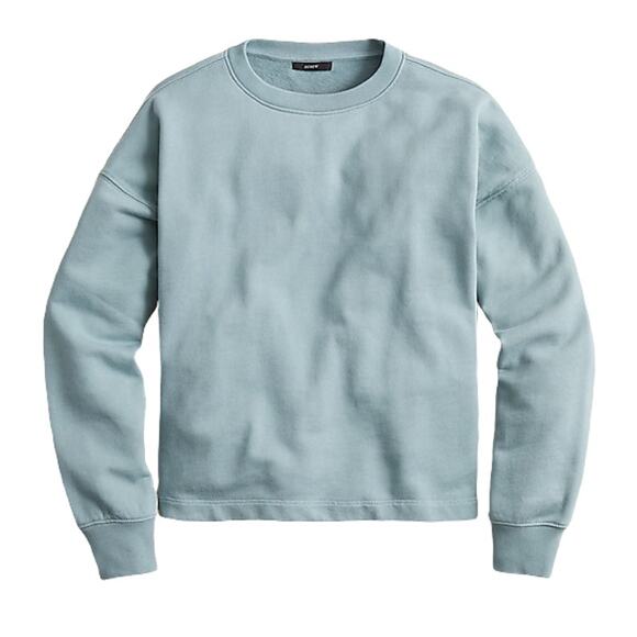 J.Crew University Terry Cropped Crewneck Sweatshirt NEW Medium - Picture 1 of 10
